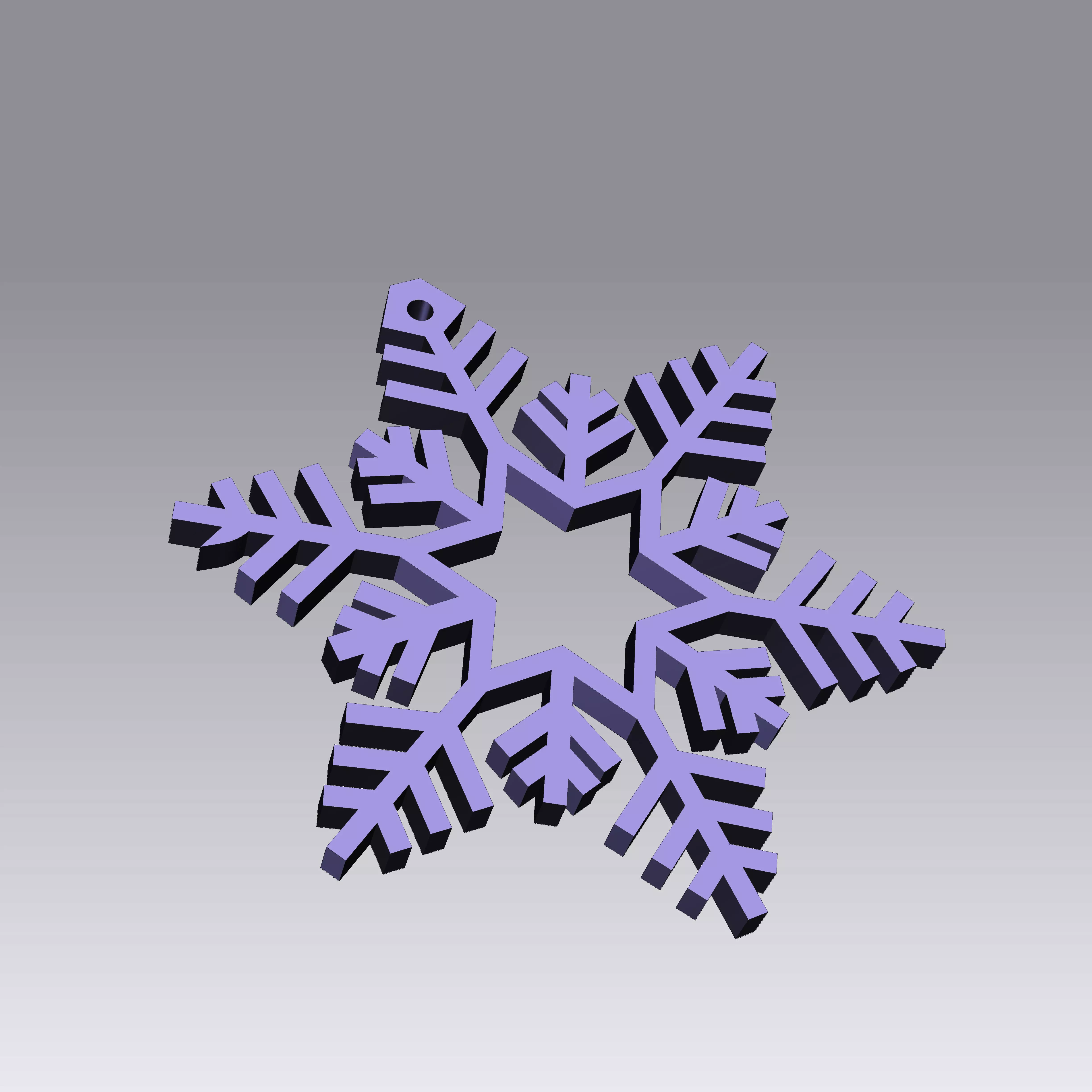 3D snowflake design christmas ornament 3D print model_0
