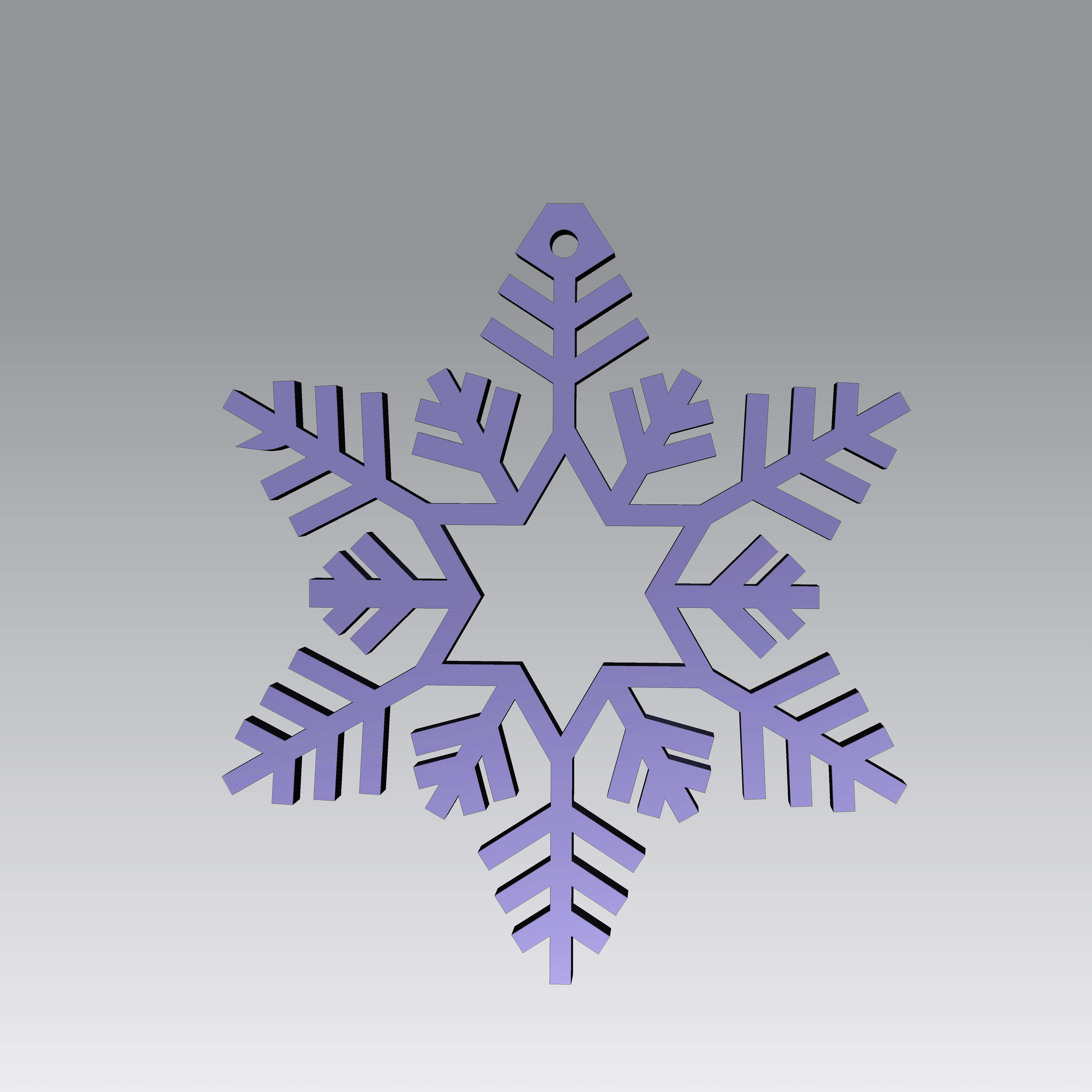 3D snowflake design christmas ornament 3D print model_10