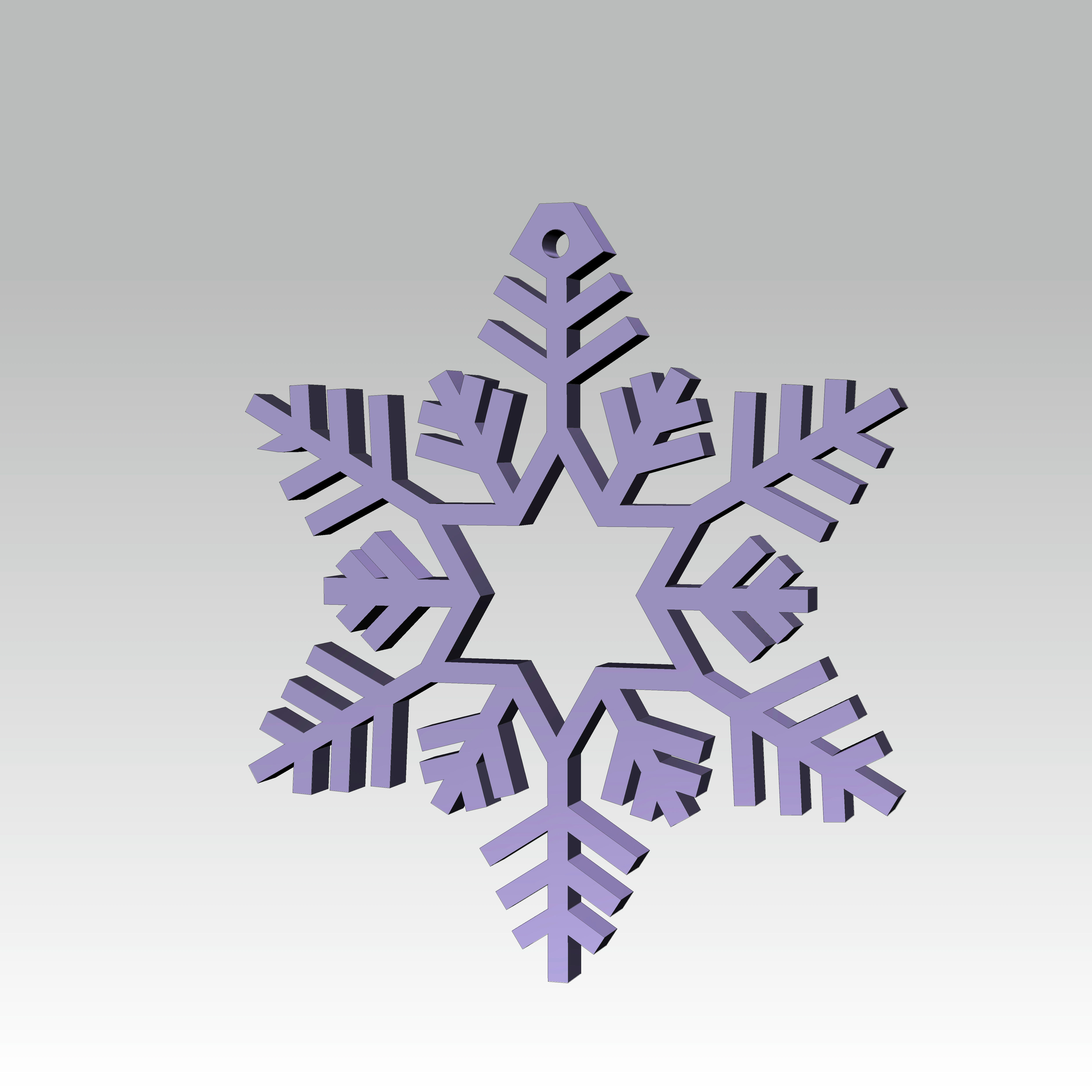3D snowflake design christmas ornament 3D print model_9