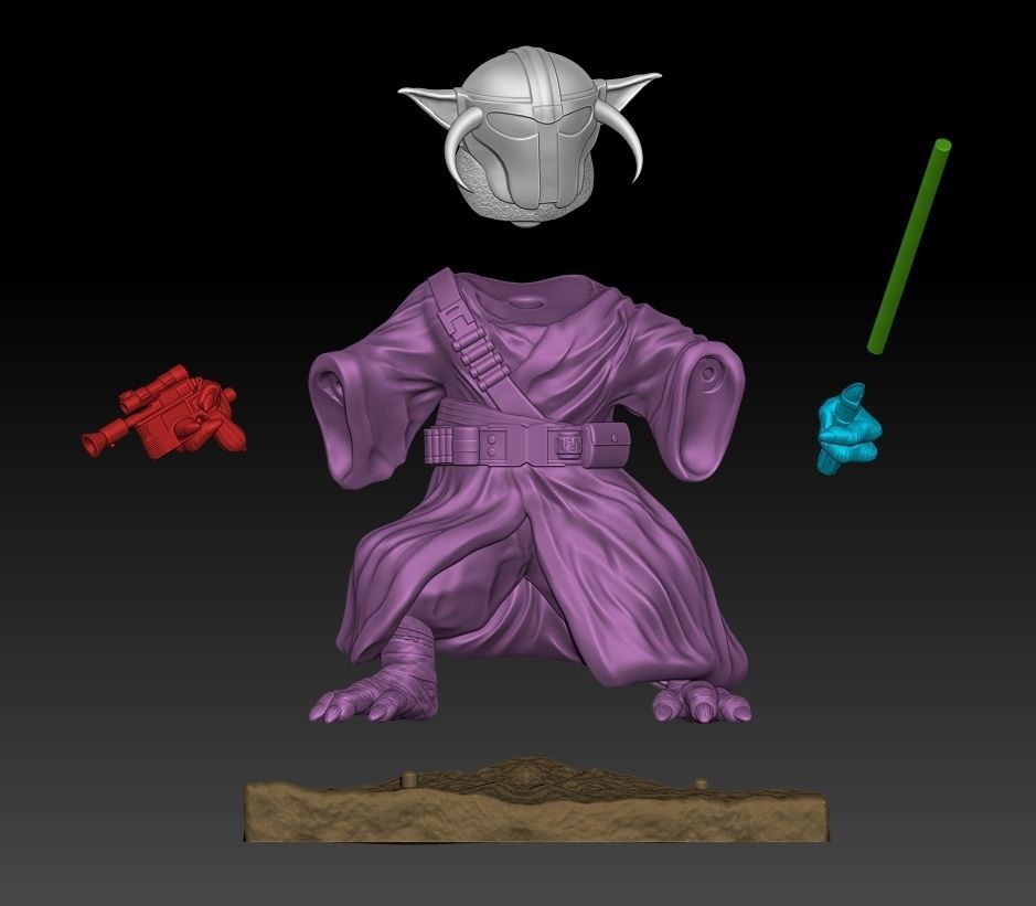 Grogu Fighter 3D print model_2