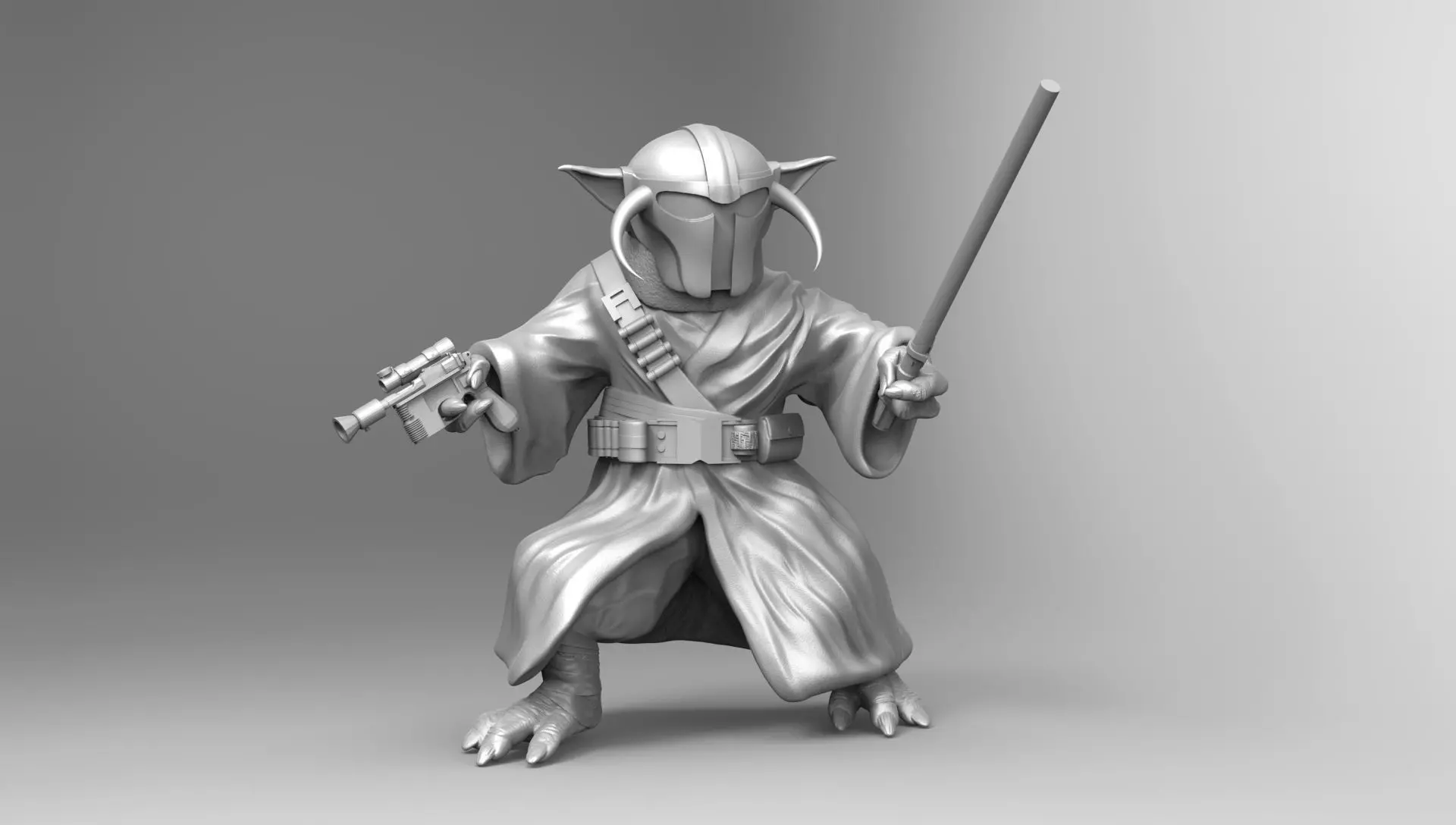 Grogu Fighter 3D print model_0