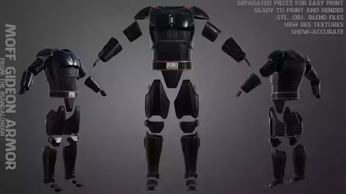 The Mandalorian Moff Gideon Armor for Cosplay 3D print model