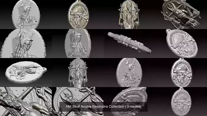 HM Skull Anubis Keychains Collection