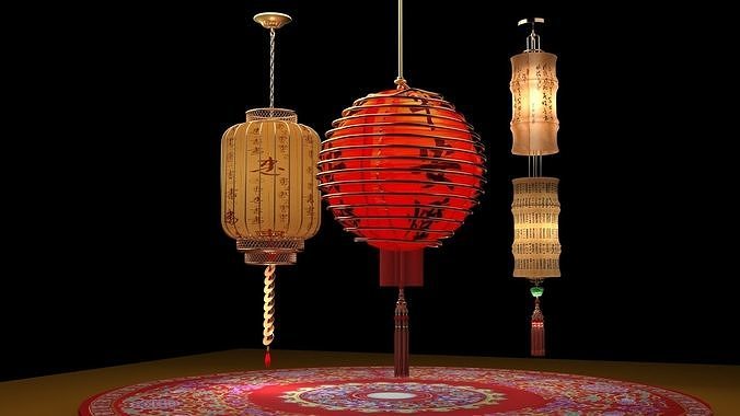 Chinese  red lantern  3D model