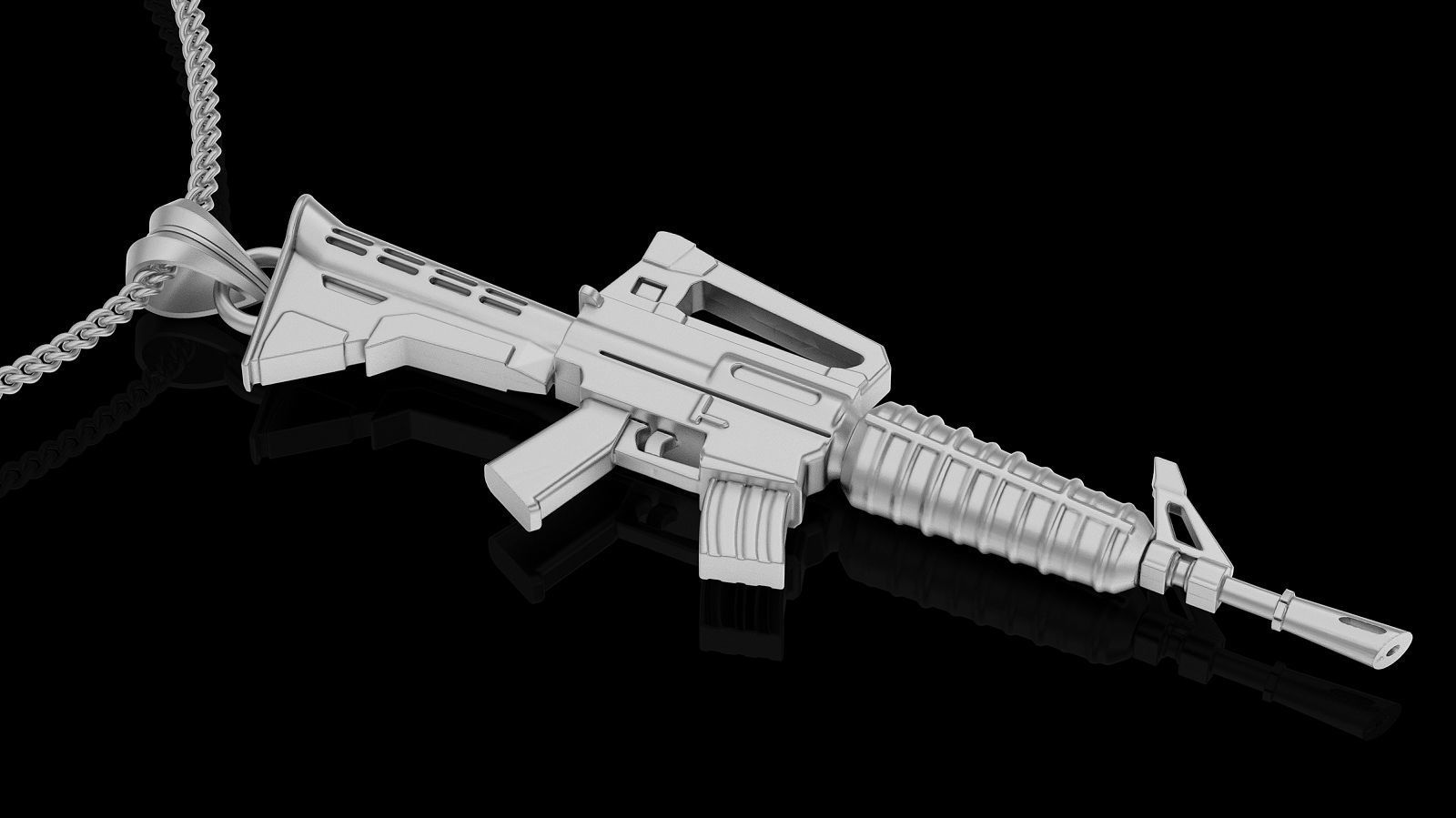Fortnite assault rifle Gun pendan gold printable jewelry 3D 3D print model_3