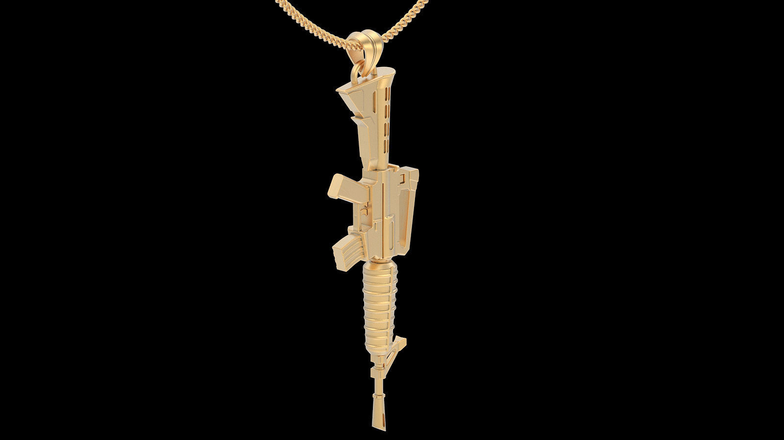 Fortnite assault rifle Gun pendan gold printable jewelry 3D 3D print model_5