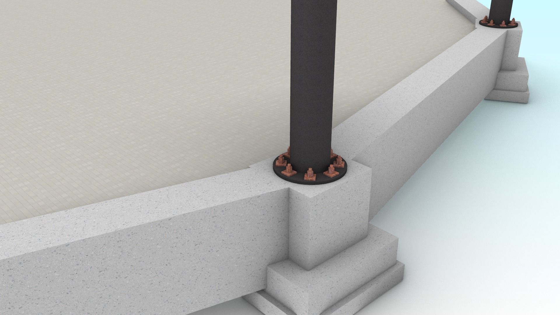 Truss beam - Spherical roof model 3D model_7