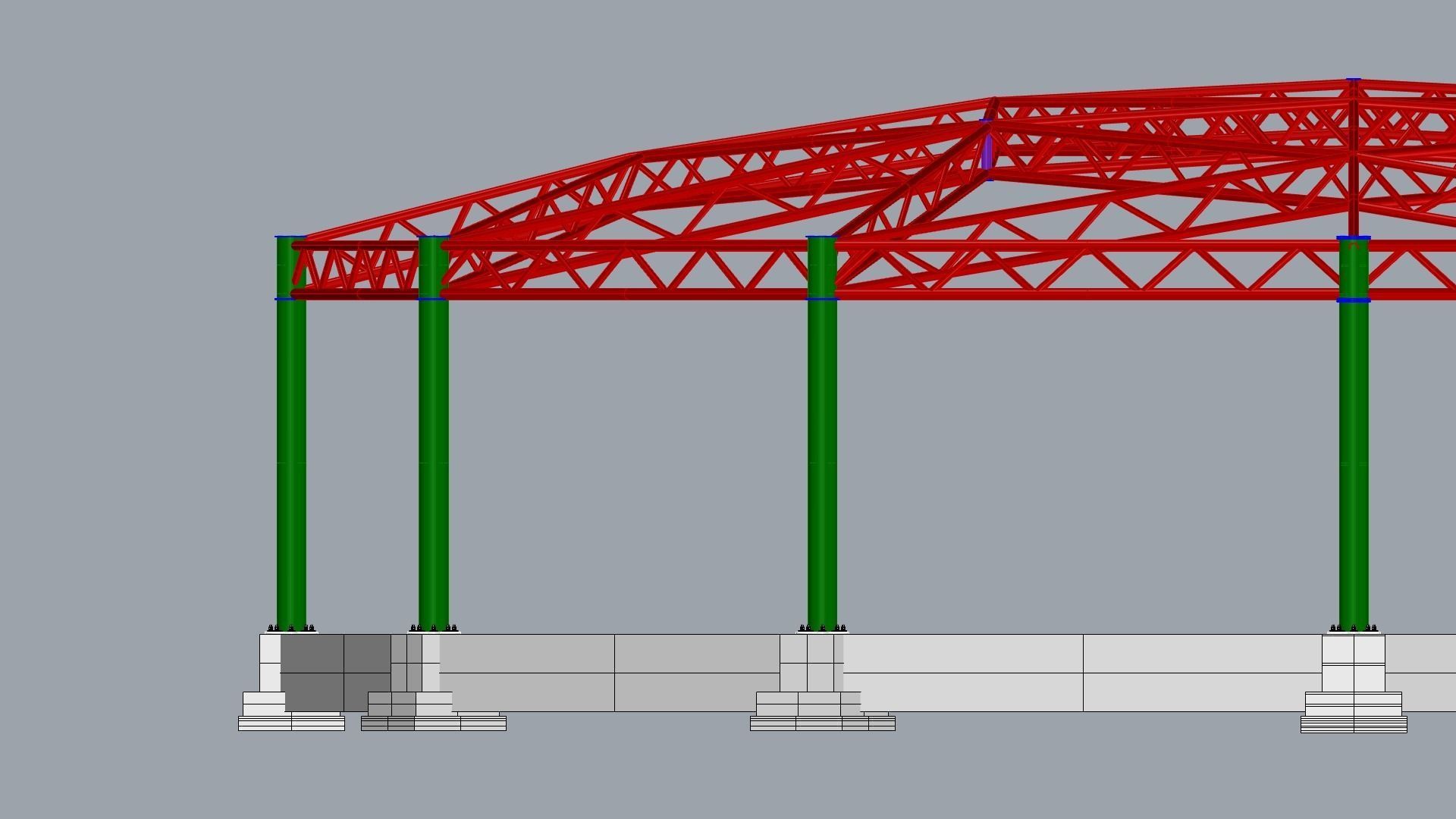 Truss beam - Spherical roof model 3D model_8