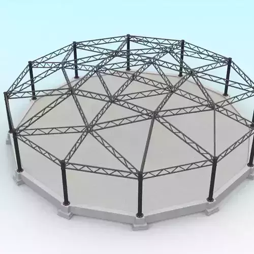 Truss beam - Spherical roof model 3D model