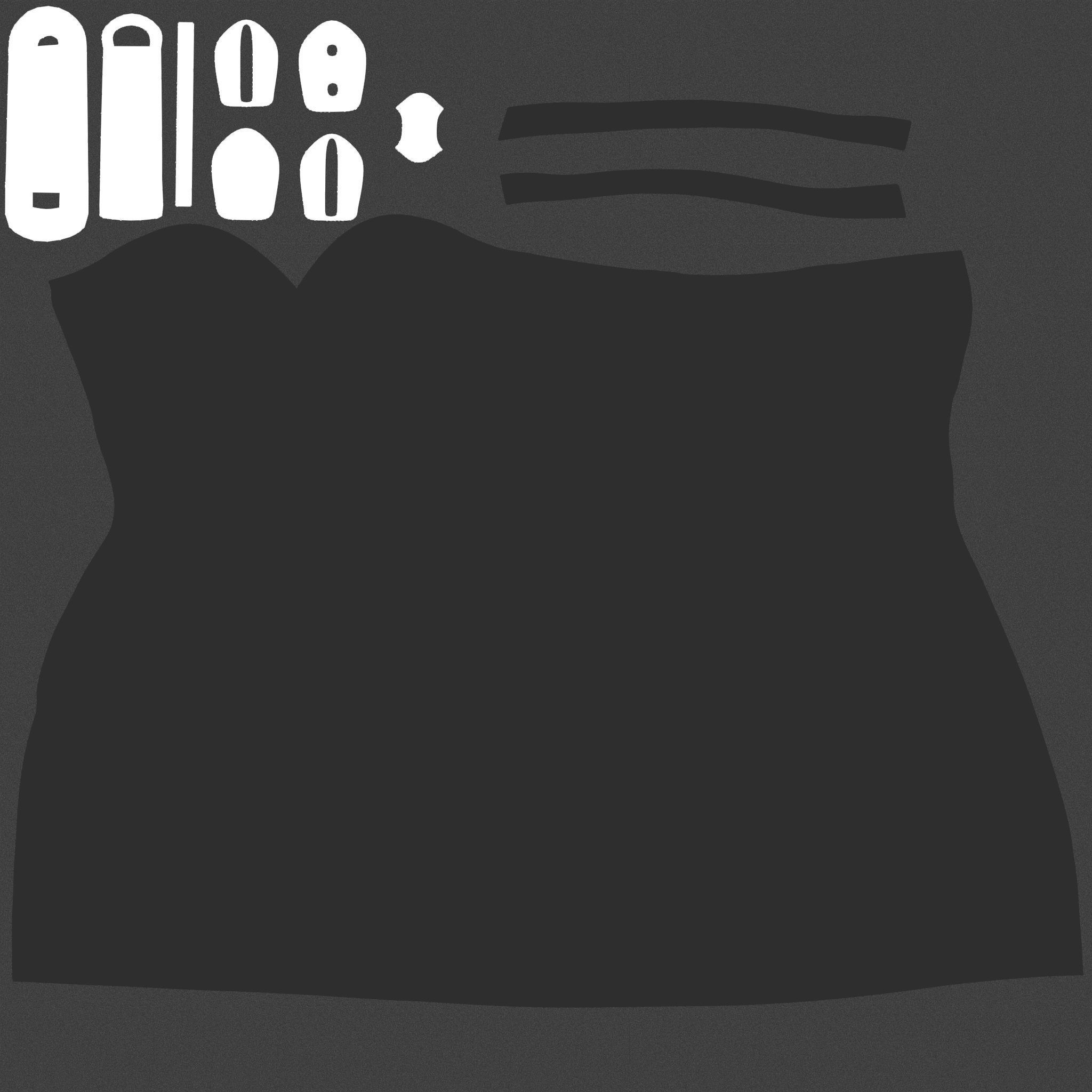 Female Shoulder Straps Brown Mini Evening Dress Low-poly 3D model_12