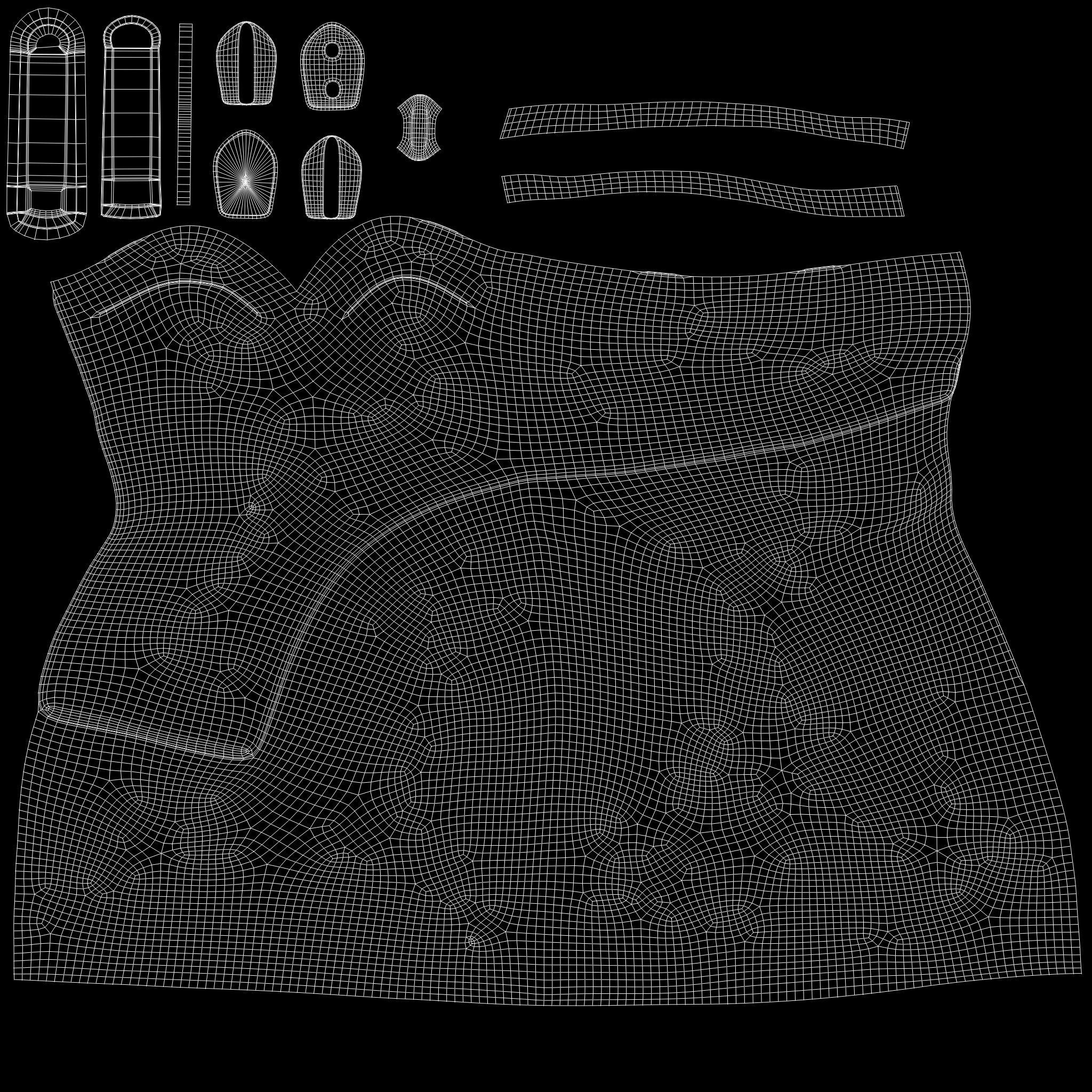 Female Shoulder Straps Brown Mini Evening Dress Low-poly 3D model_14