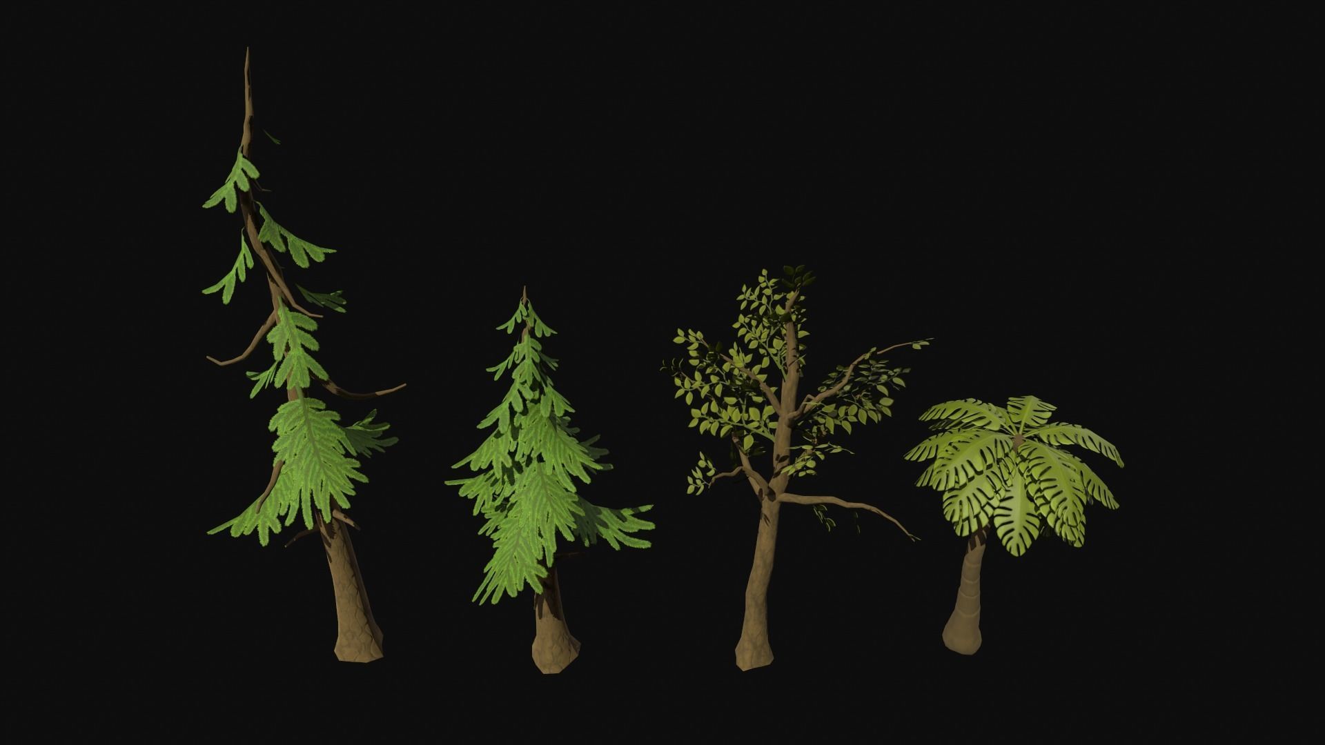 Stylised Foliage Low-poly 3D model_3