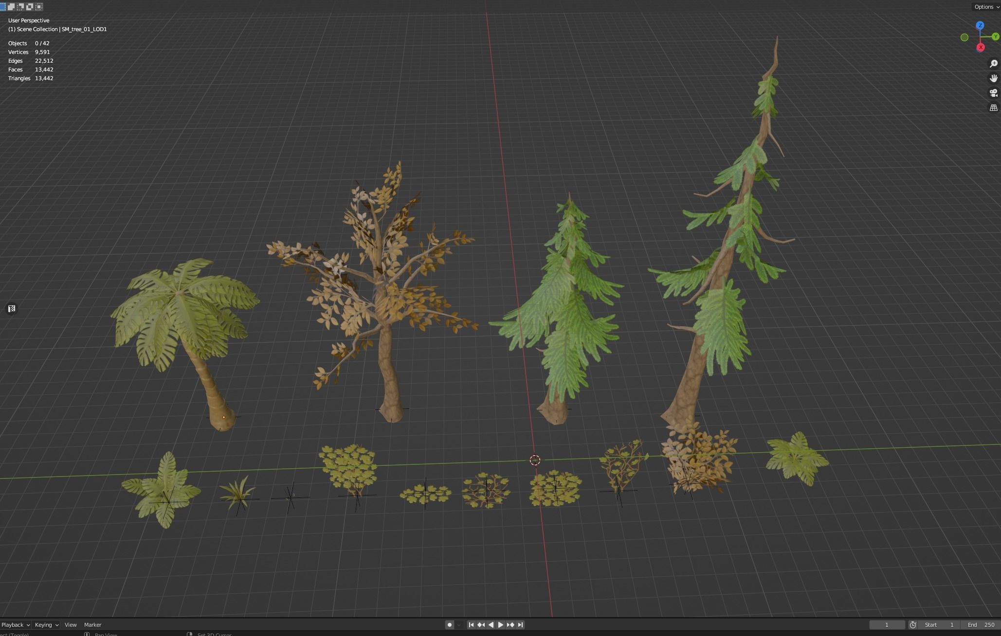 Stylised Foliage Low-poly 3D model_7