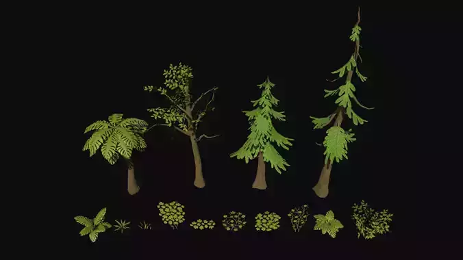 Stylised Foliage Low-poly 3D model