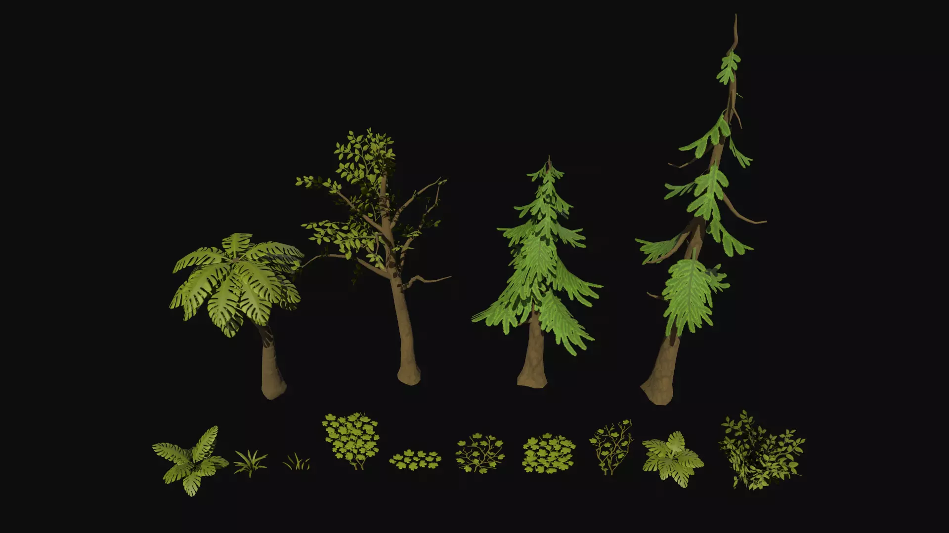 Stylised Foliage Low-poly 3D model_0