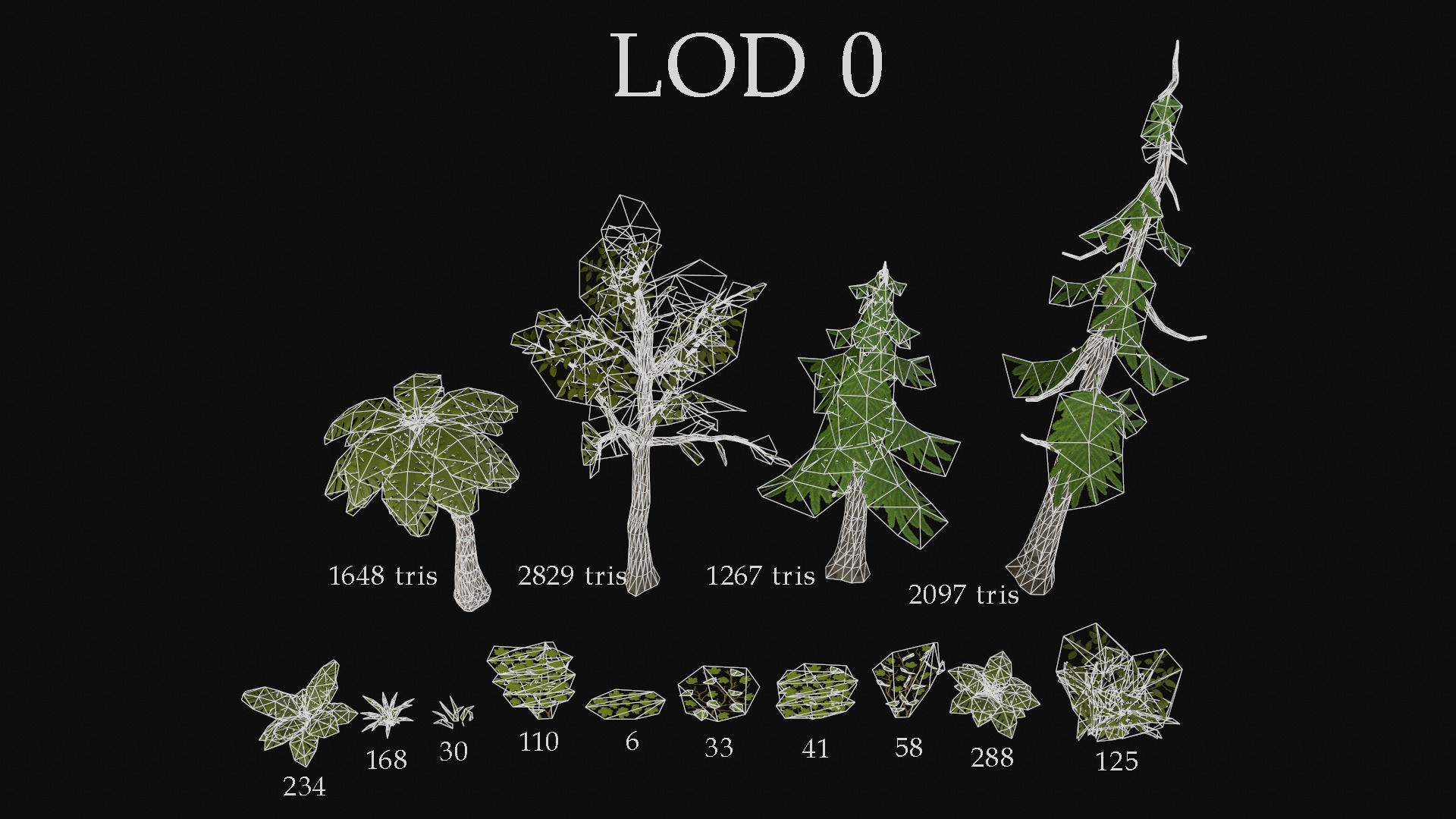 Stylised Foliage Low-poly 3D model_1