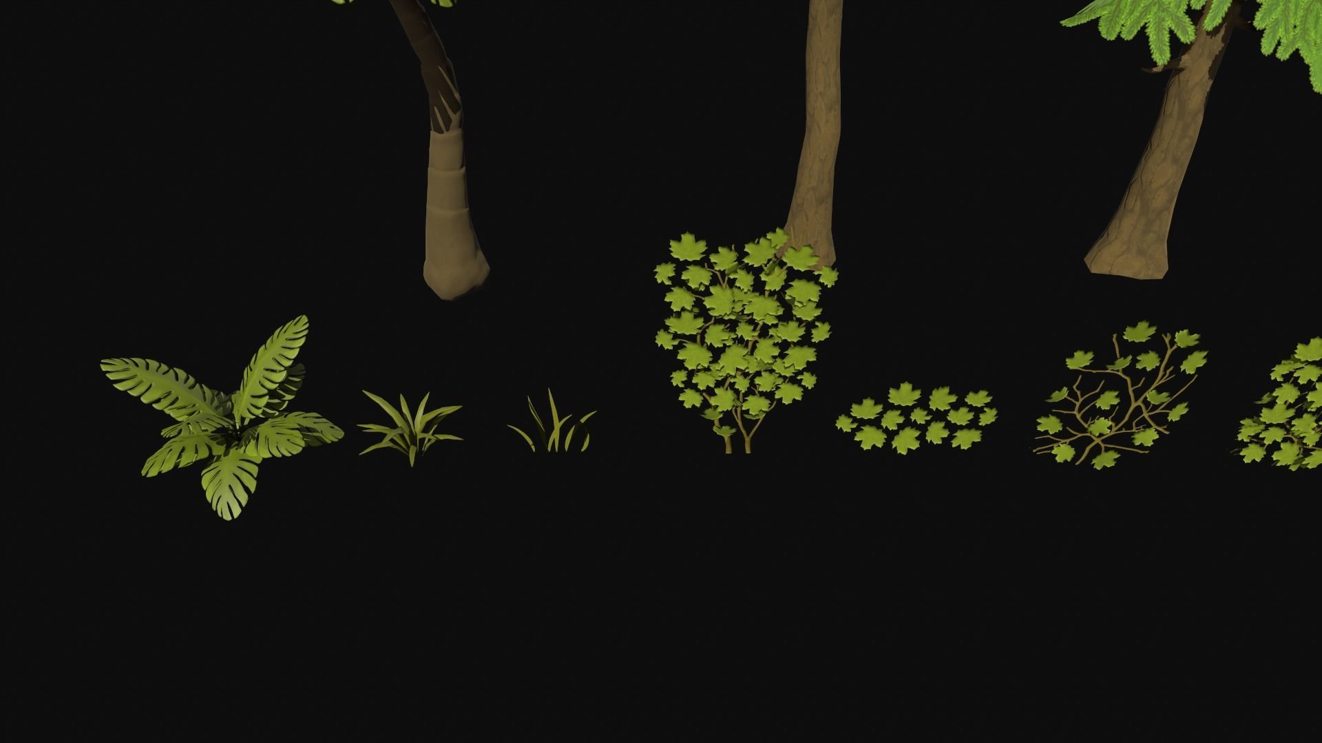 Stylised Foliage Low-poly 3D model_5