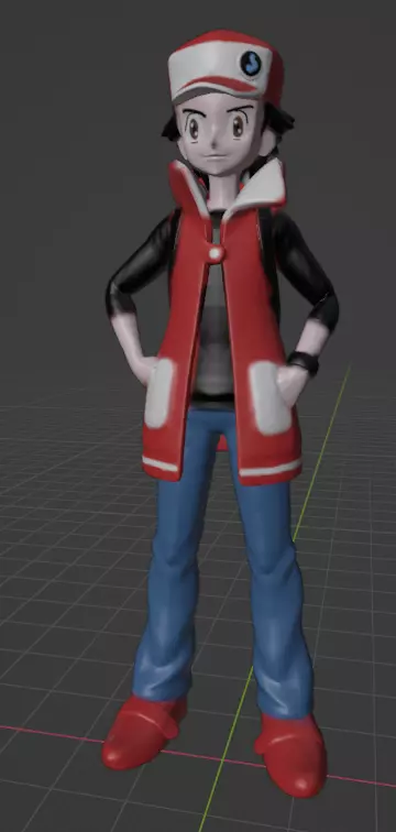 red pokemon master 3D print model_0