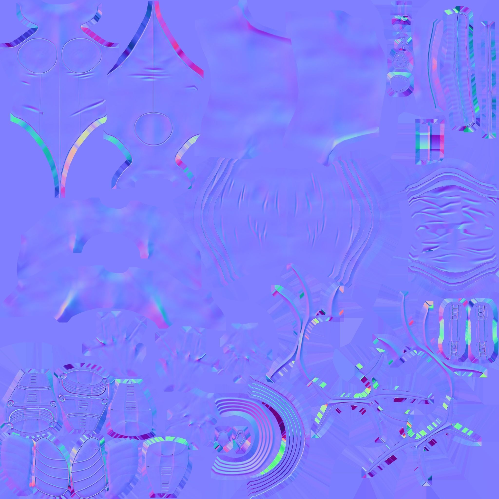 Female Black Sci-Fi Futuristic Armour Bodysuit Low-poly 3D model_10