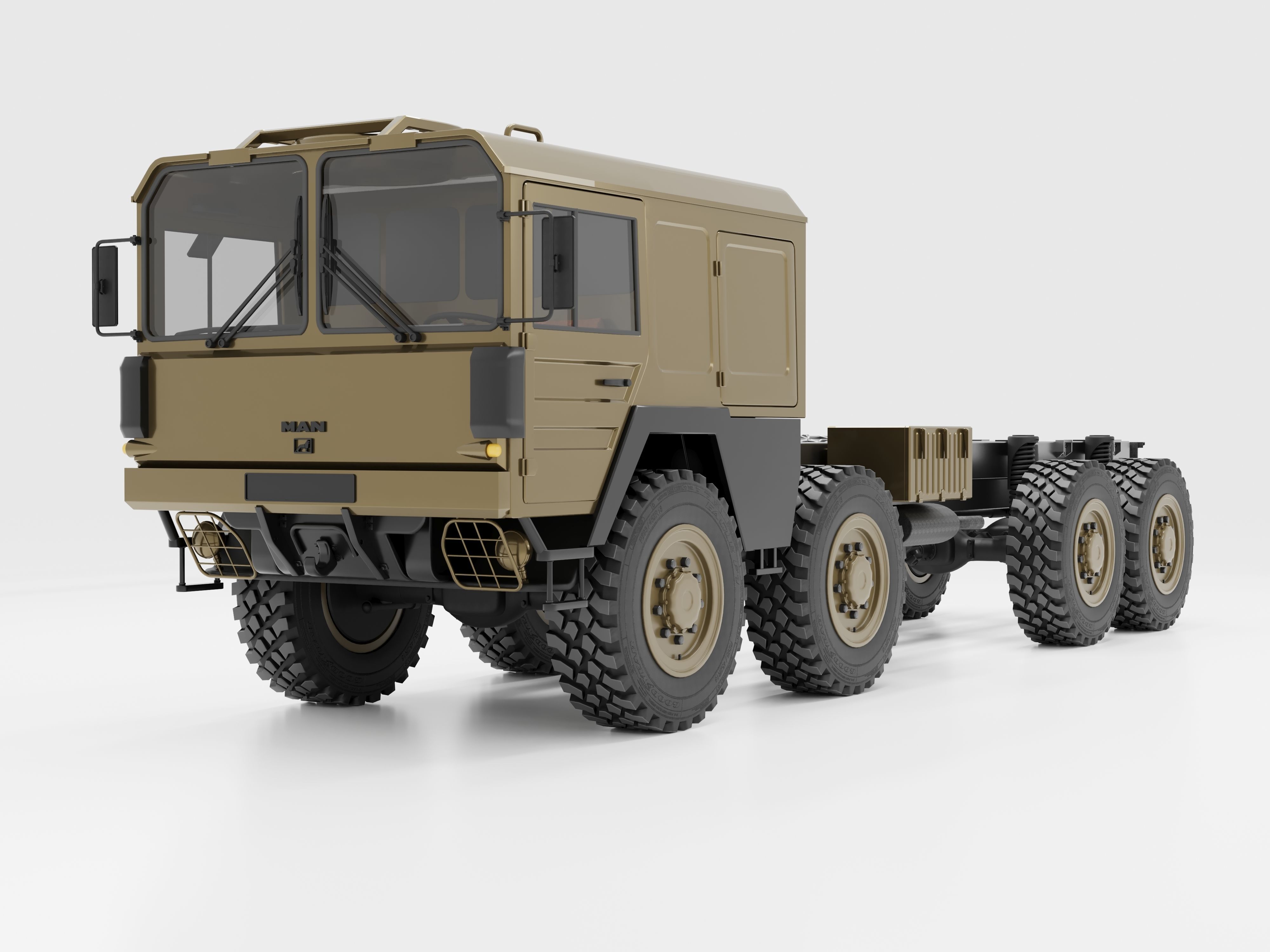 Man Kat1 3D Model - 8x8 Truck 3D model_4