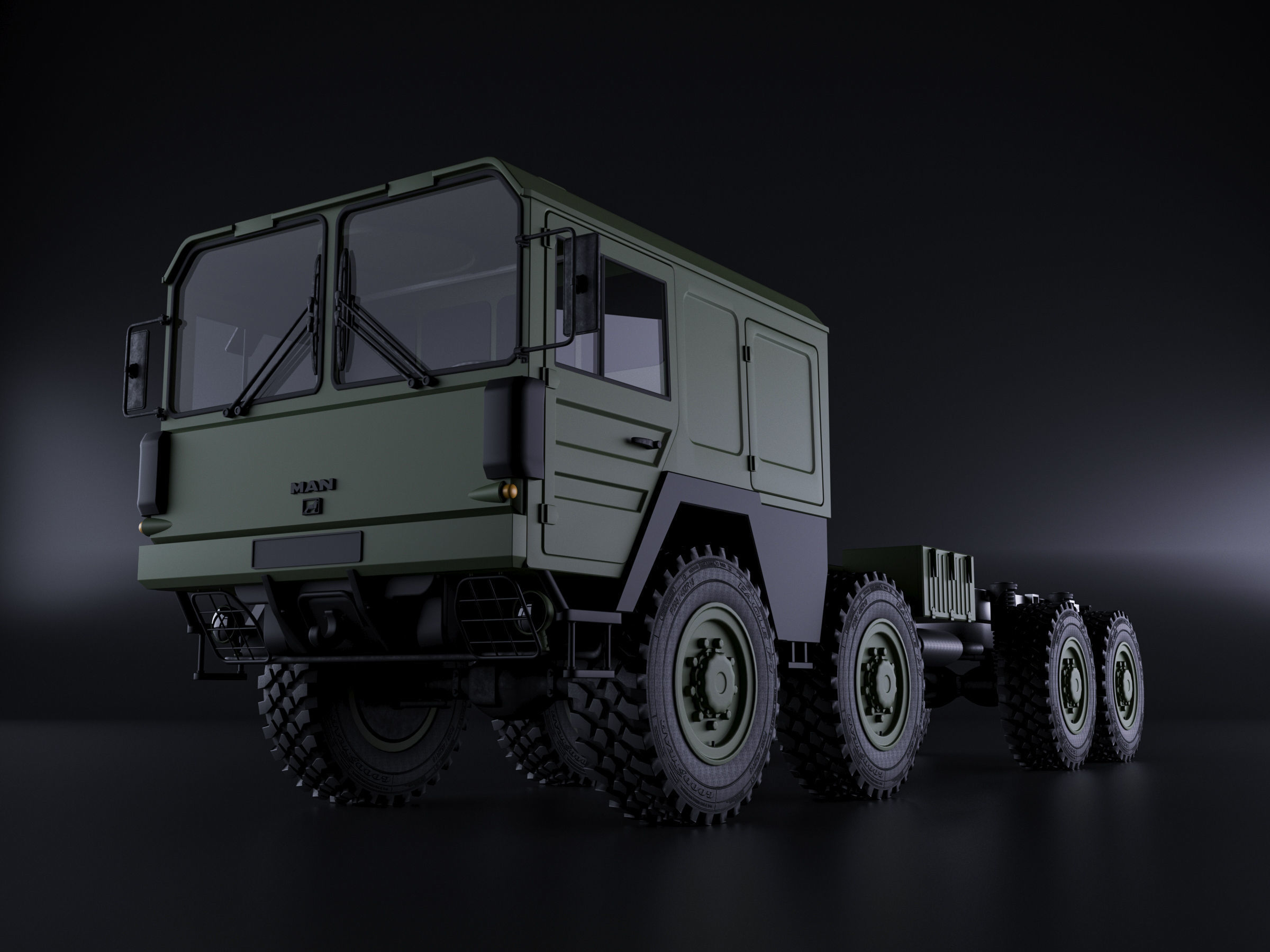 Man Kat1 3D Model - 8x8 Truck 3D model_3
