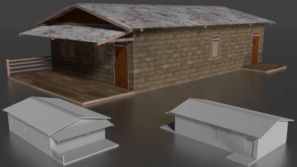 Rumah Kayu 001-010 FBX 3D model_5