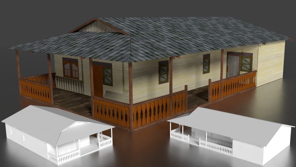 Rumah Kayu 001-010 FBX 3D model_4