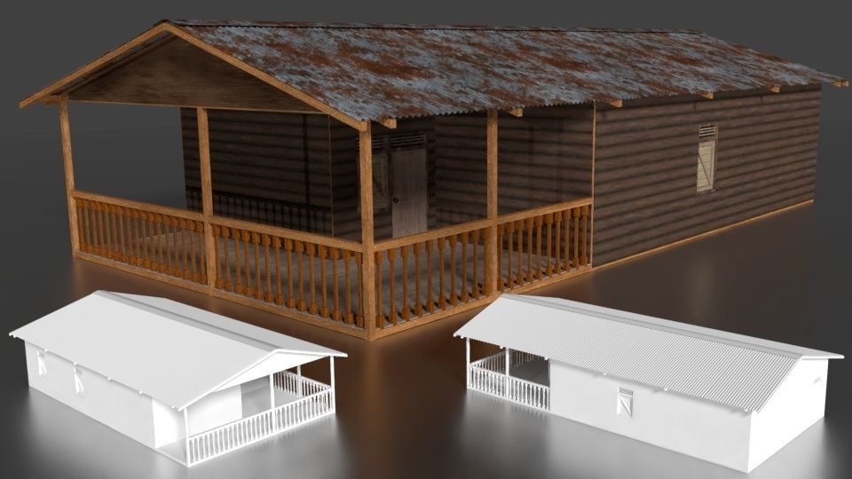 Rumah Kayu 001-010 FBX 3D model_3