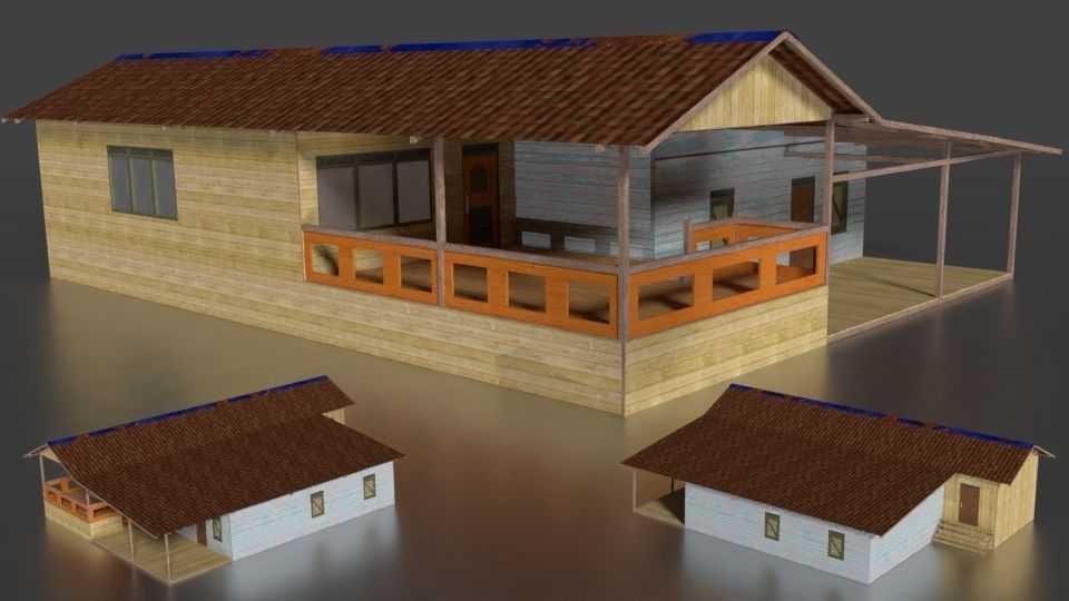 Rumah Kayu 001-010 FBX 3D model_1