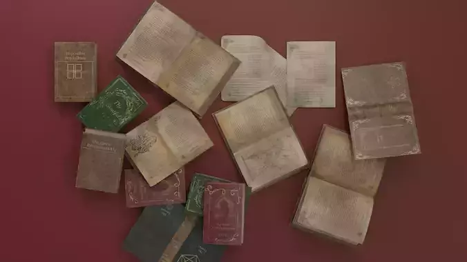 Old medieval  Books - PBR 4k textures Game Ready