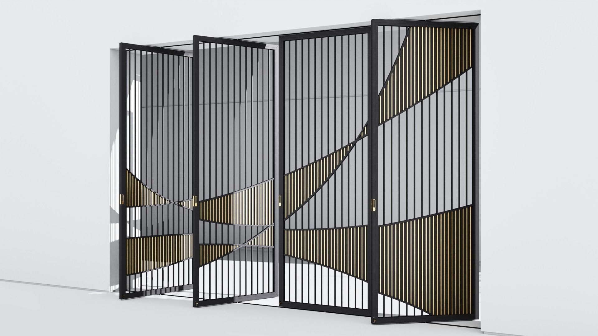 Aluminium door 321 3D model_2