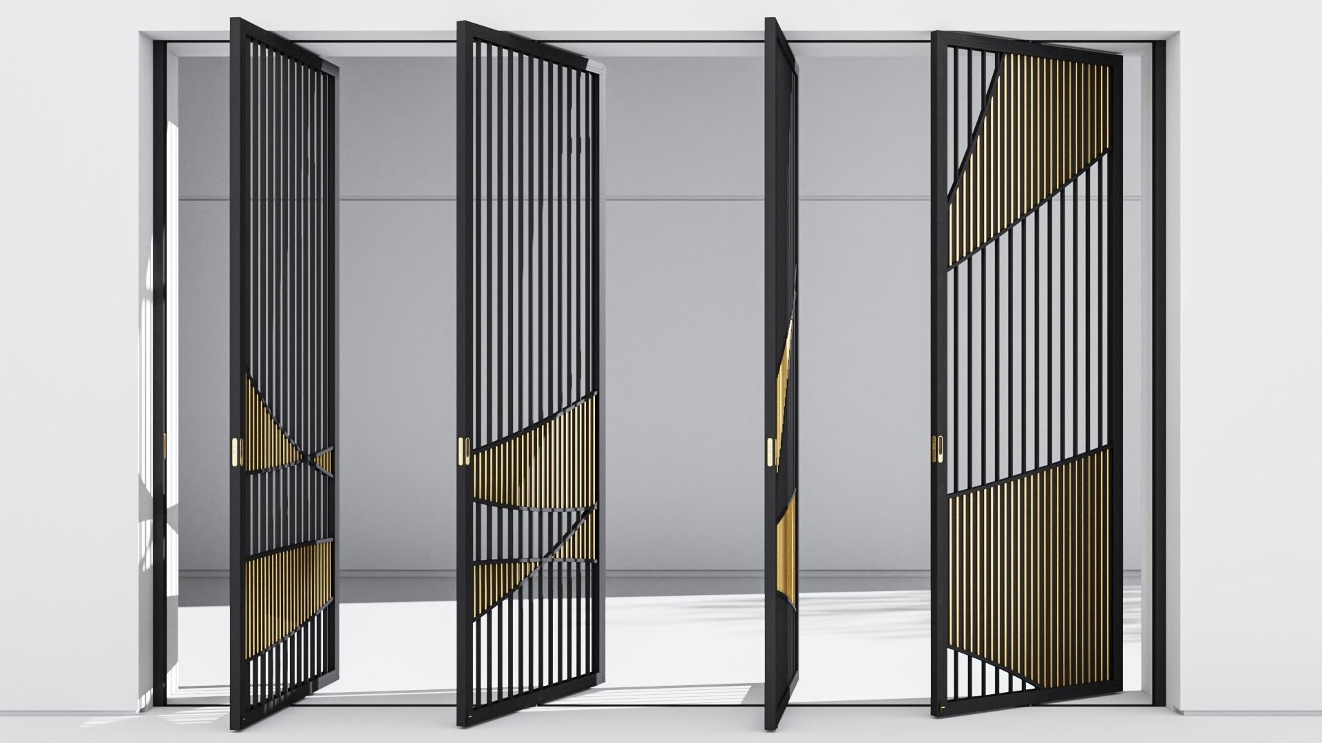 Aluminium door 321 3D model_1