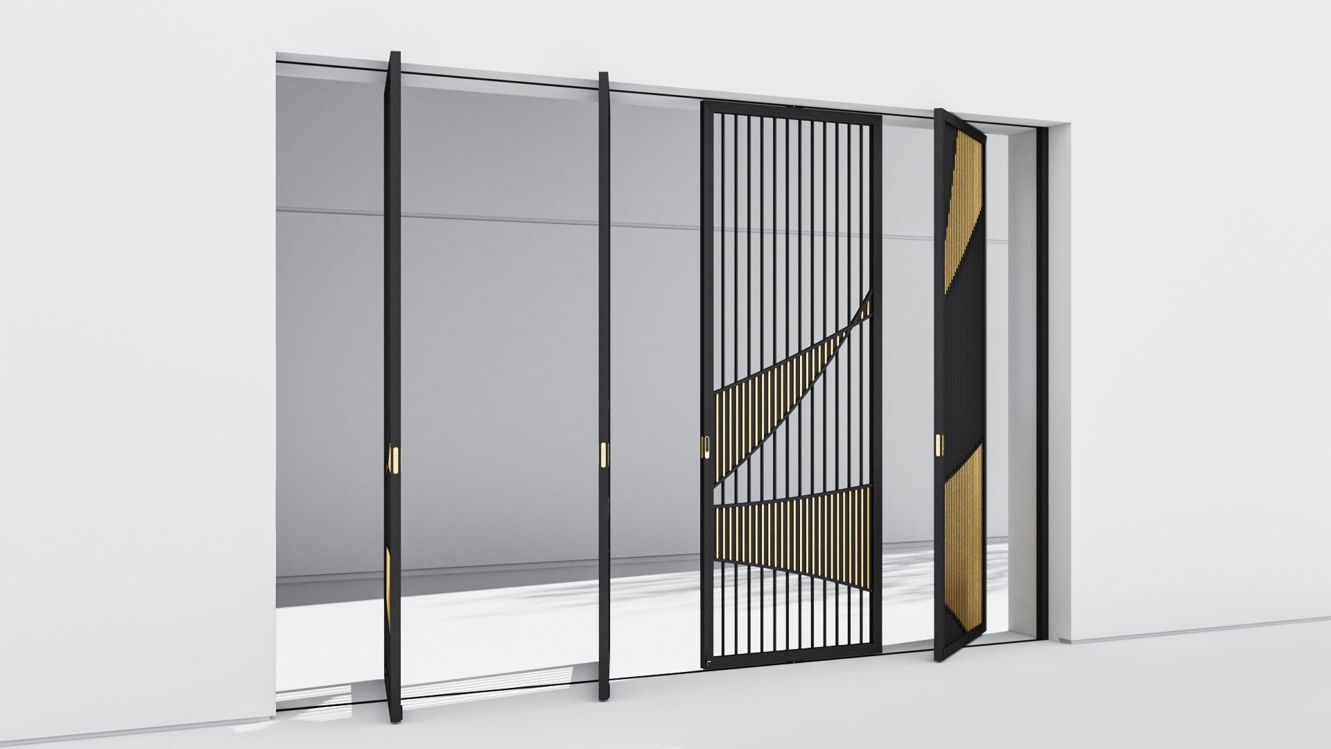 Aluminium door 321 3D model_3