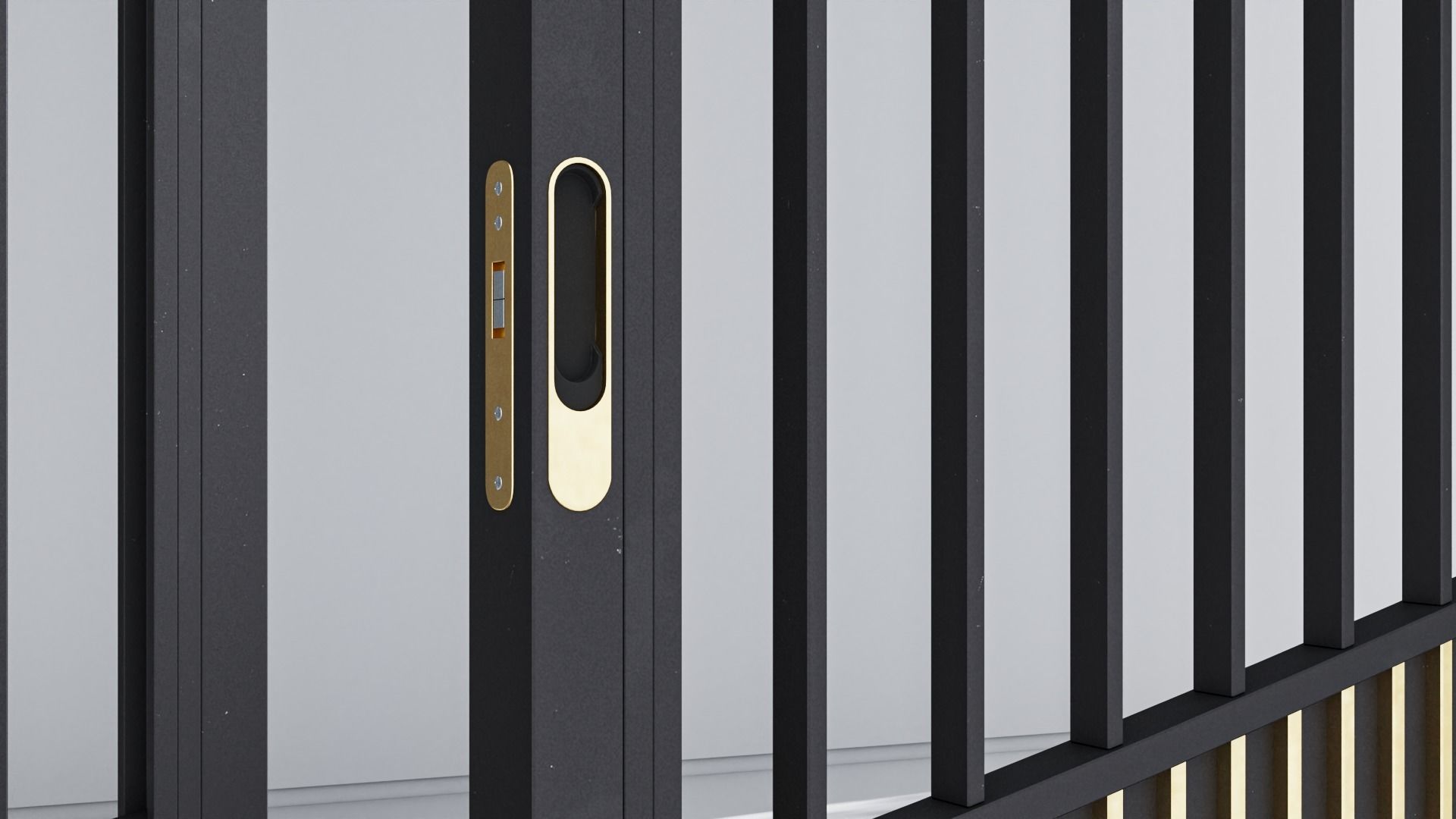 Aluminium door 321 3D model_4