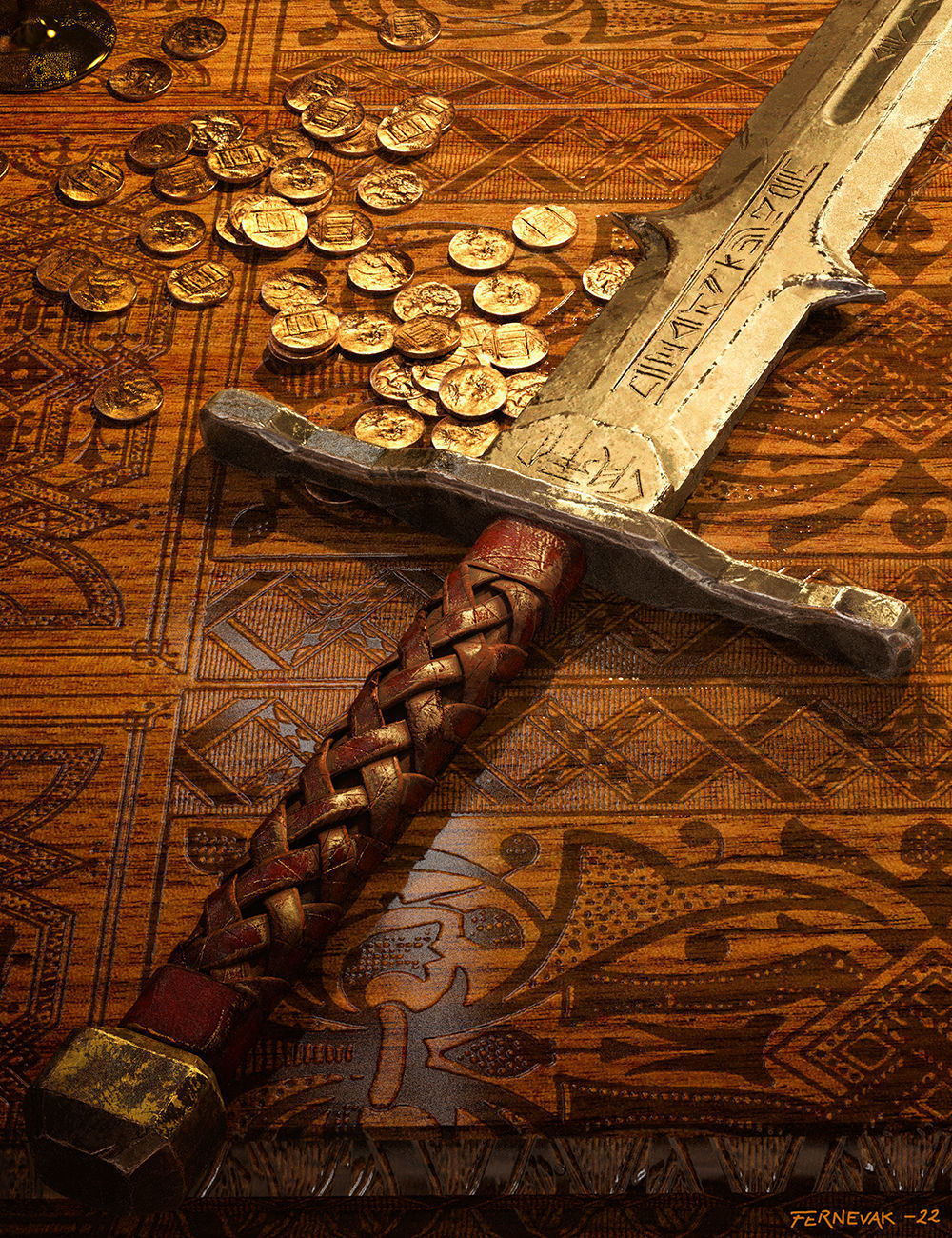 Barbarian Sword and poses for G8M 3D model_3