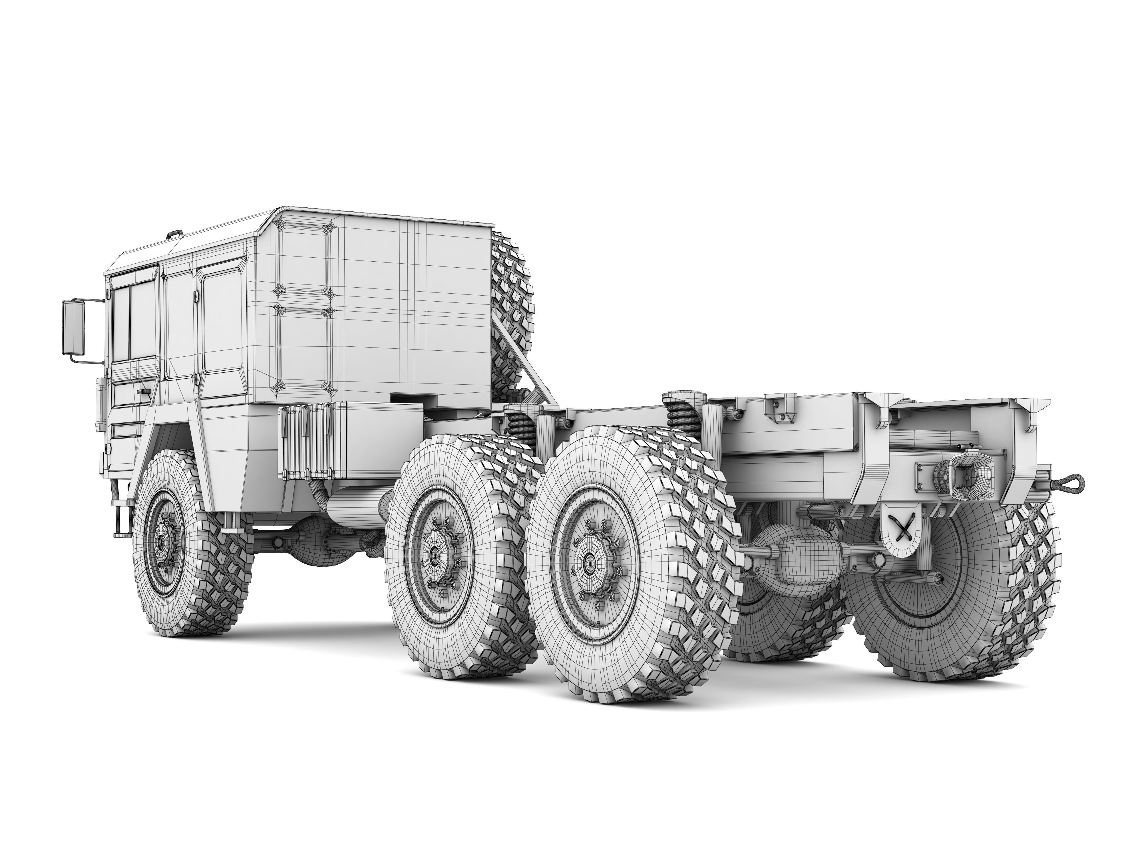 Man Kat1 3D Model - 6x6 Truck 3D model_14