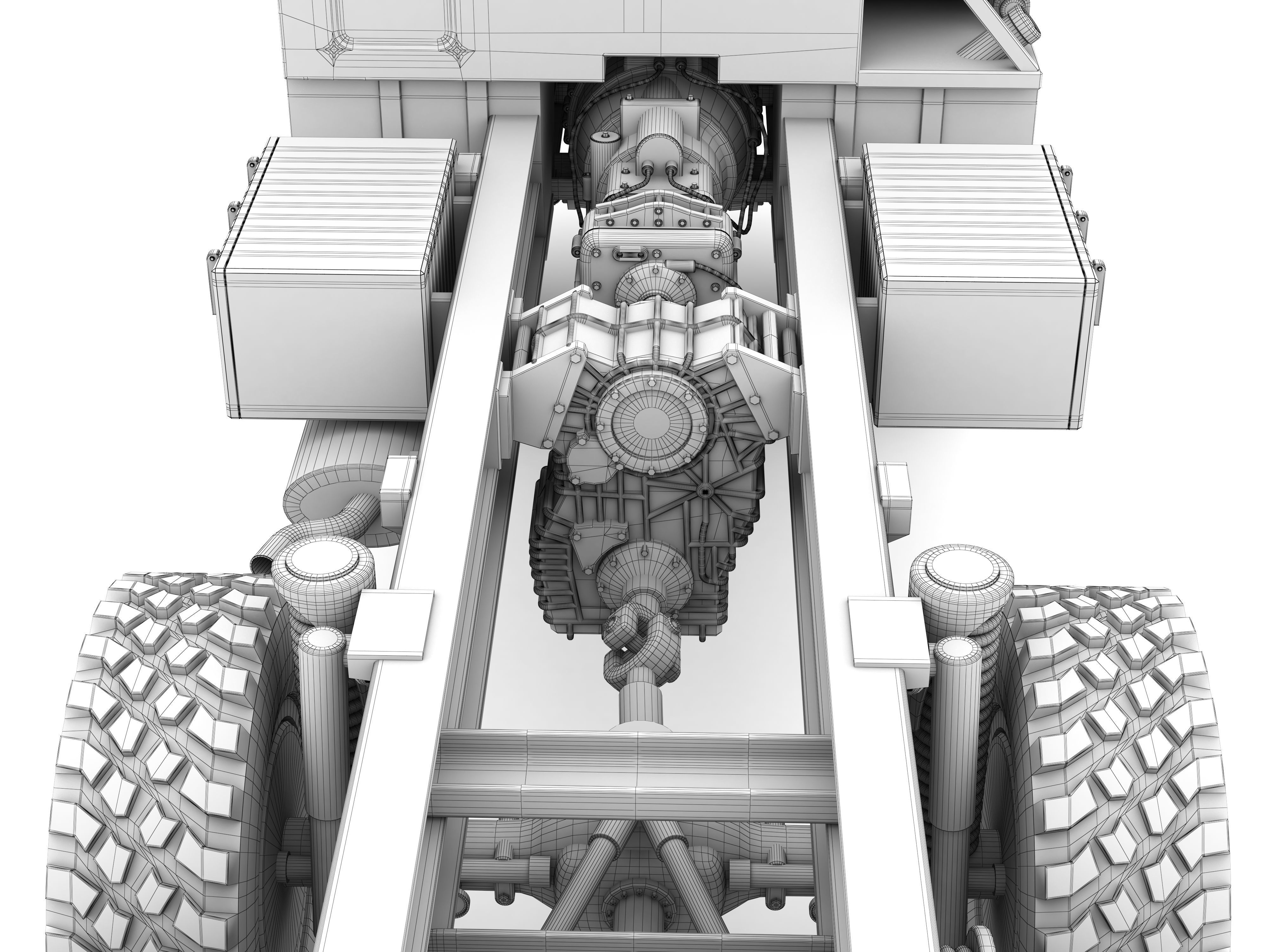 Man Kat1 3D Model - 6x6 Truck 3D model_12