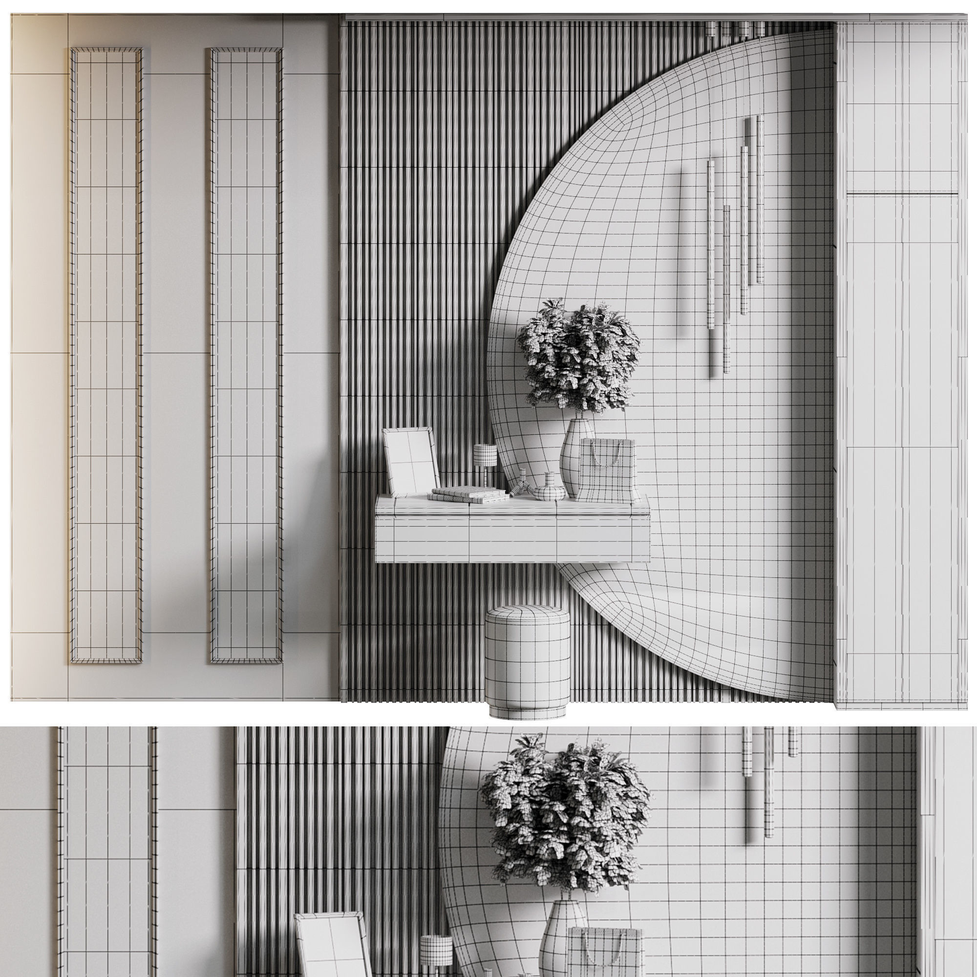 Hallway Set N4 3D model_6