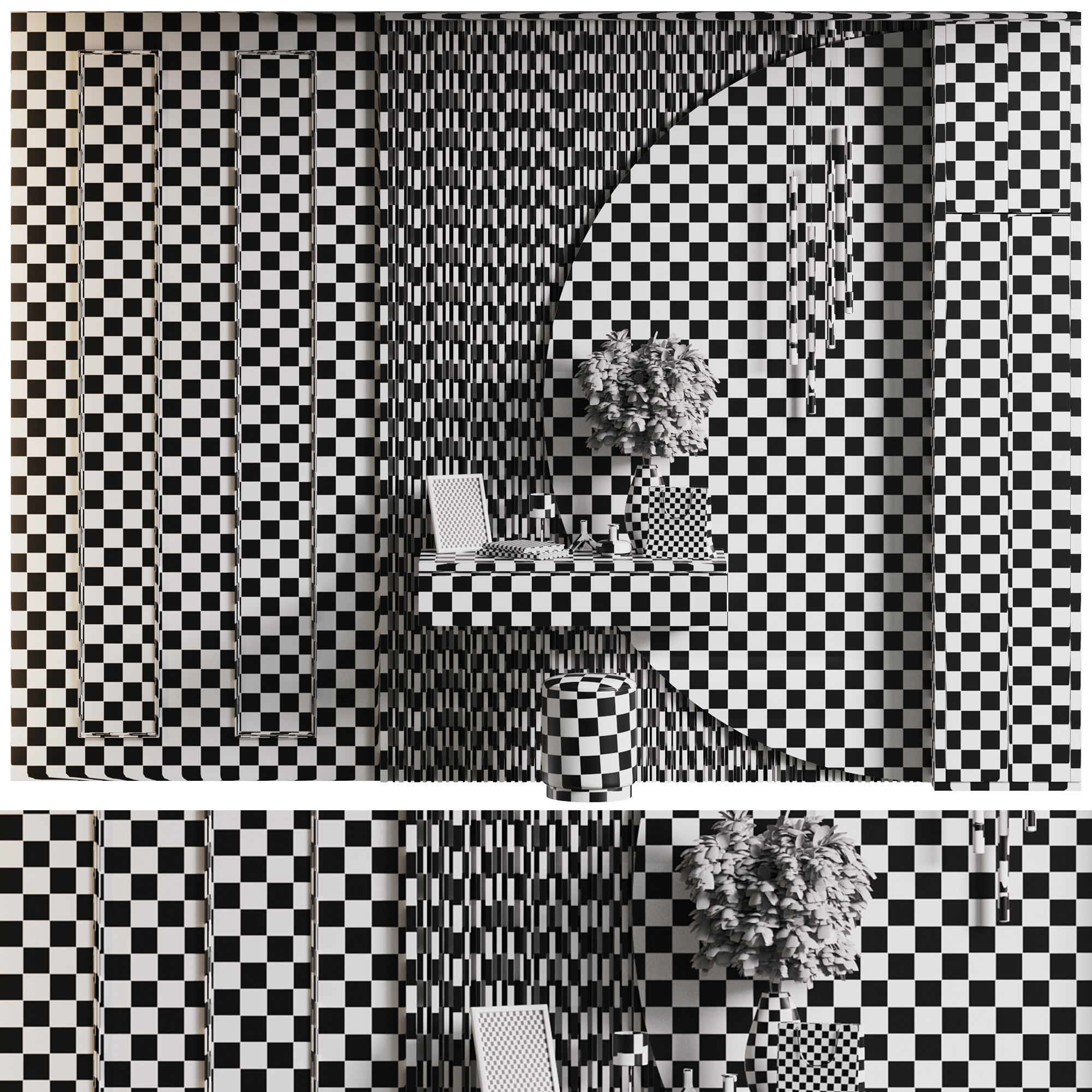 Hallway Set N4 3D model_5