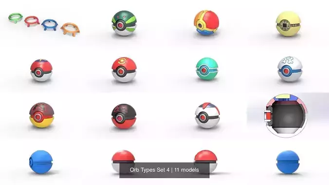 Orb Types Set 4 3D Model Collection