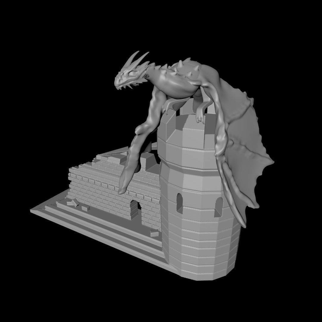 Dragon Azrael Castle 3D print model_5