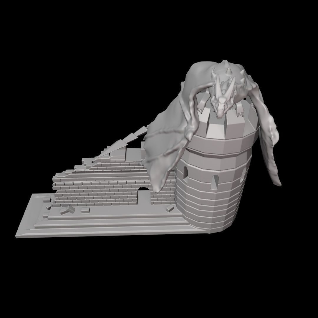 Dragon Azrael Castle 3D print model_3
