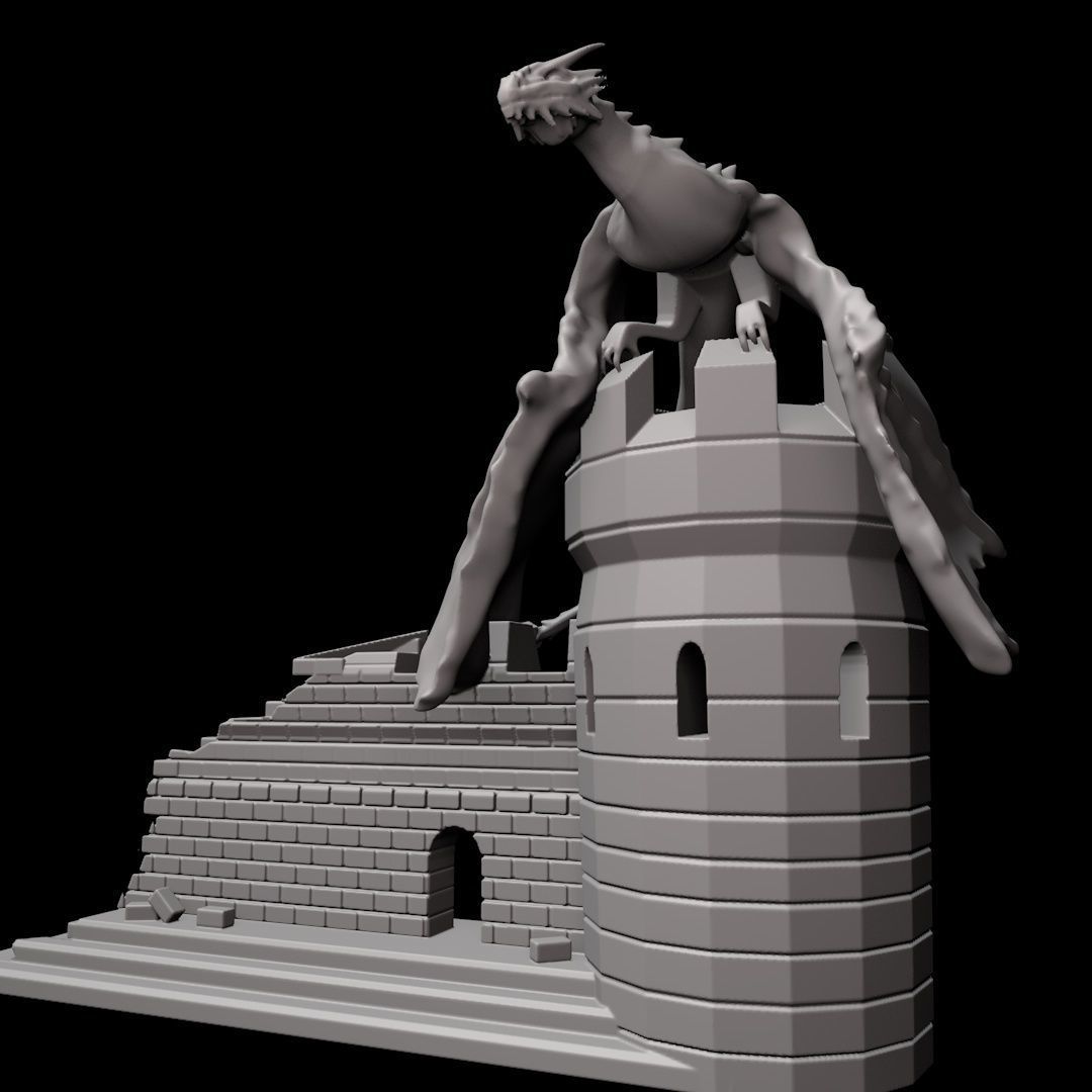 Dragon Azrael Castle 3D print model_2