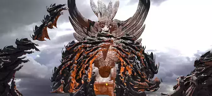 Dantes Inferno Ghost Throne Kitbash Low-poly 3D model