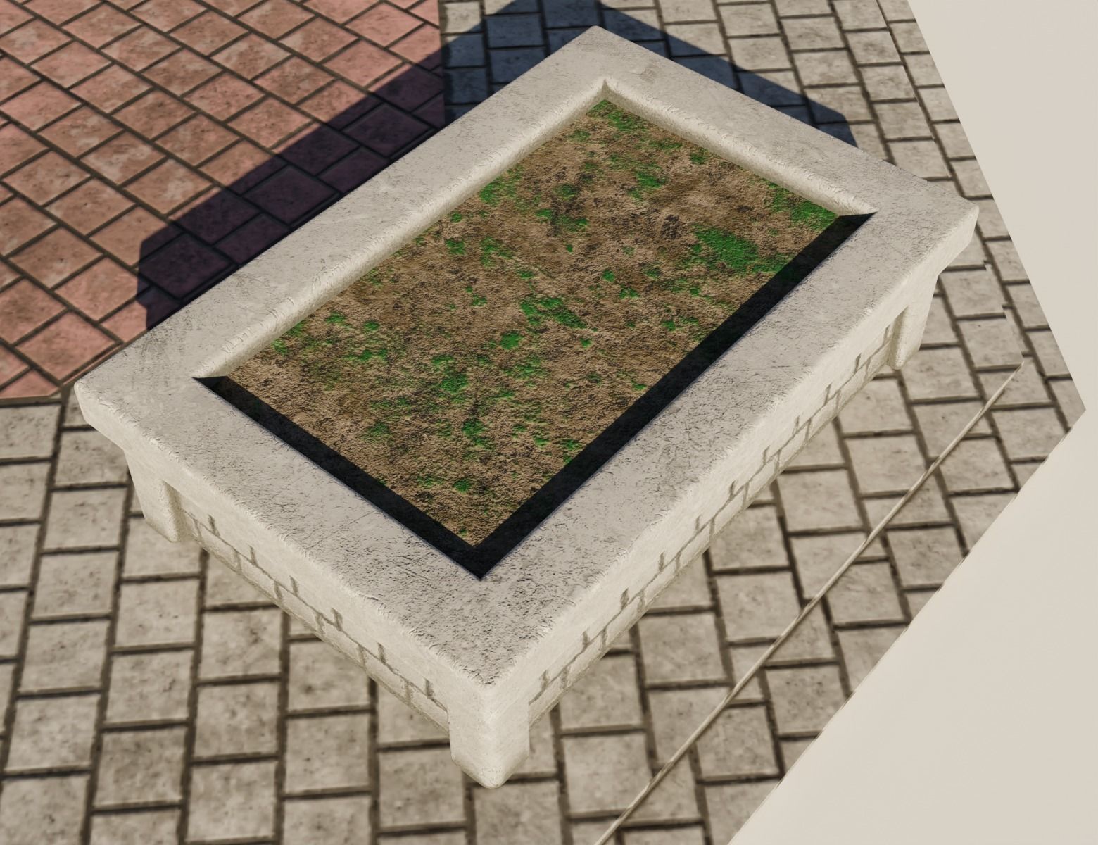 Town Square Plaza Low-poly 3D model_6