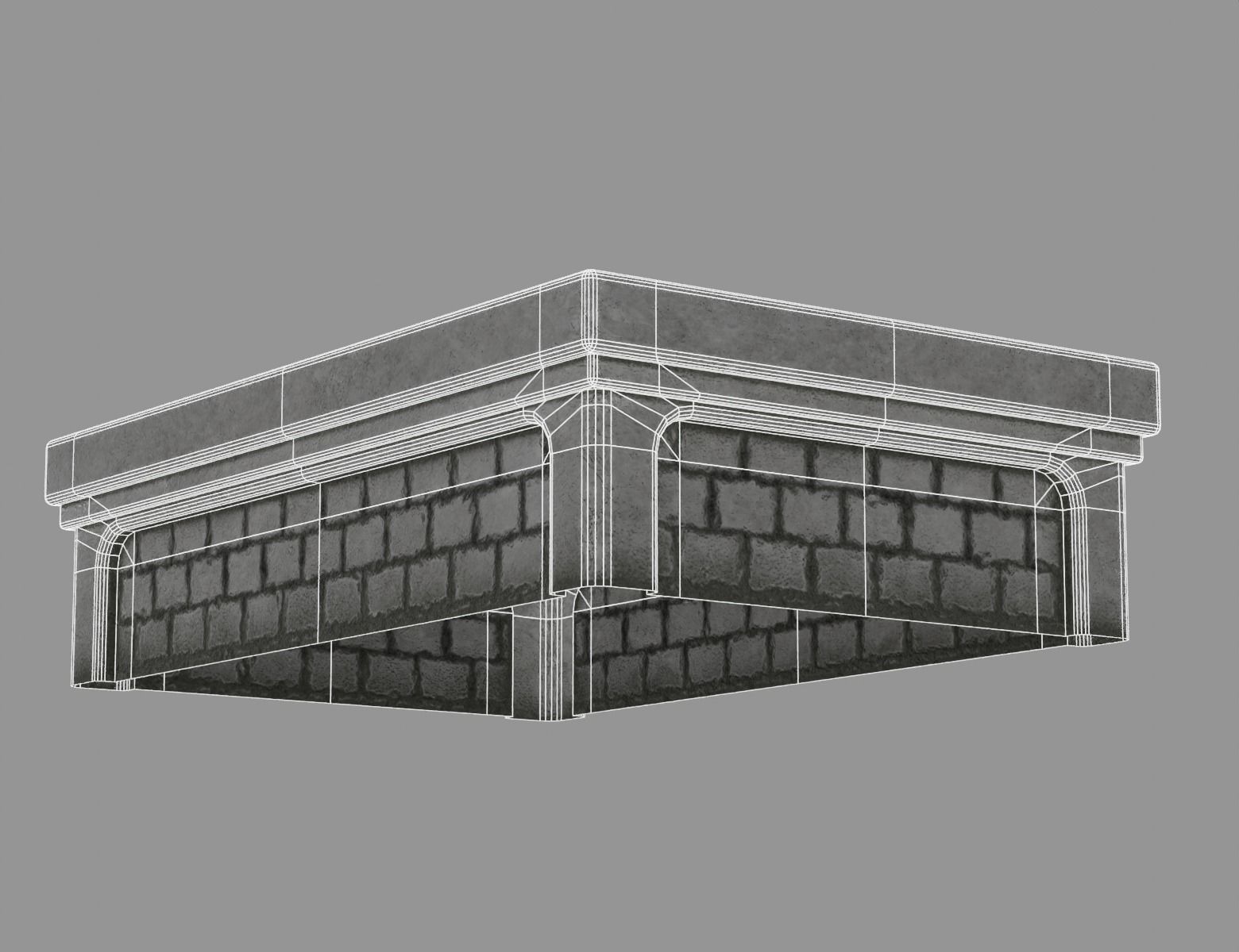 Town Square Plaza Low-poly 3D model_11