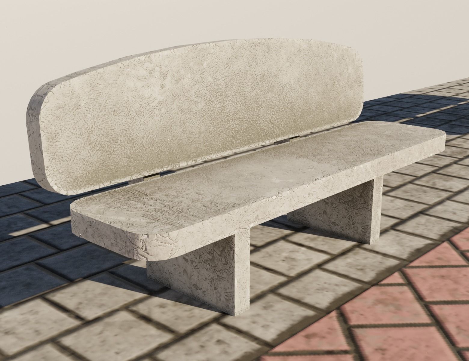 Town Square Plaza Low-poly 3D model_3