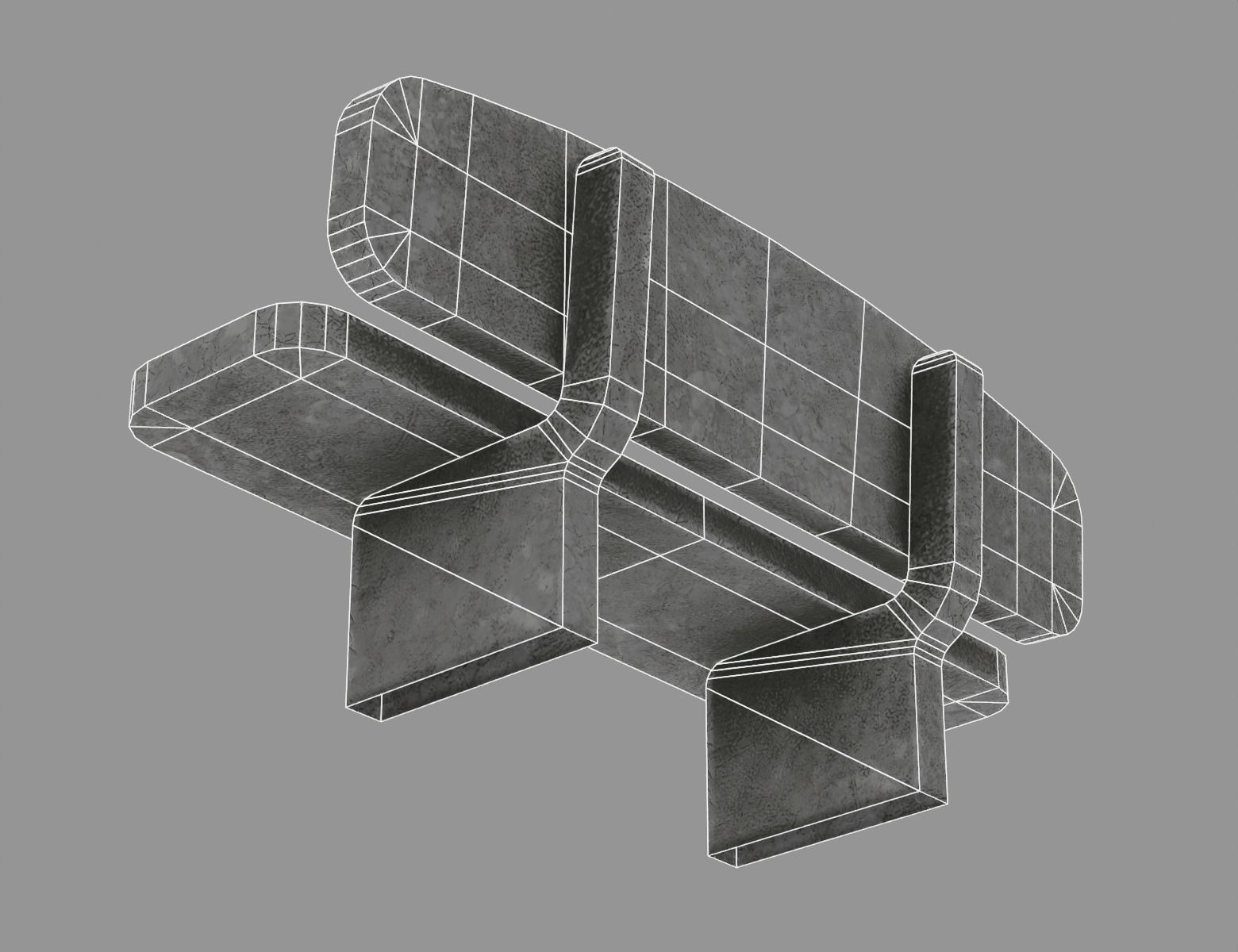 Town Square Plaza Low-poly 3D model_13