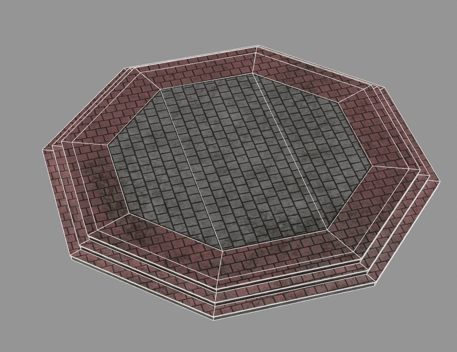 Town Square Plaza Low-poly 3D model_17