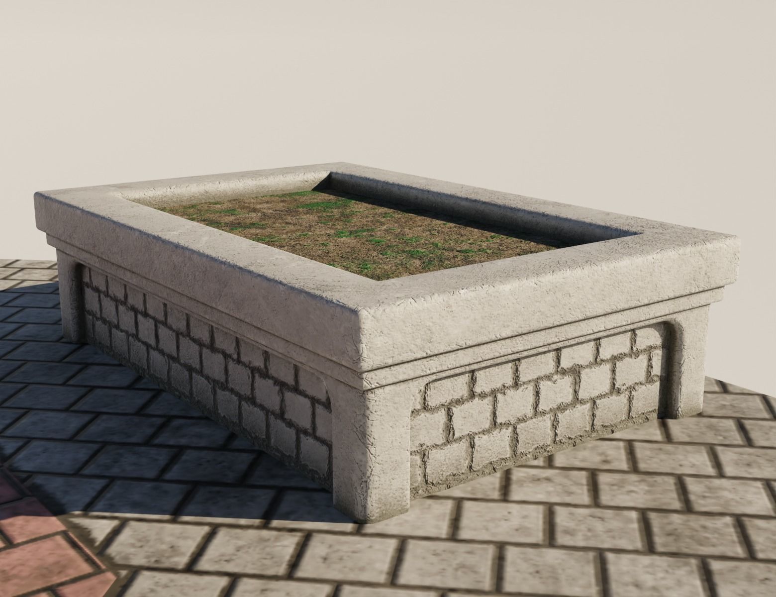 Town Square Plaza Low-poly 3D model_5